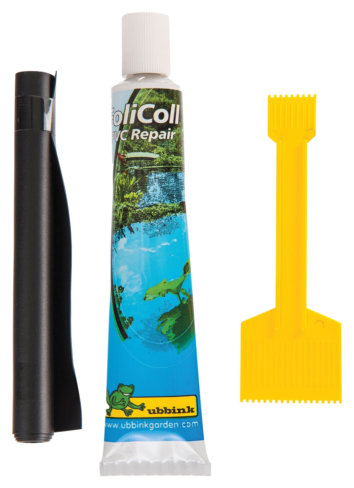 Kit de reparación de estanques - adhesivo + espátula + cinta PVC (parches)