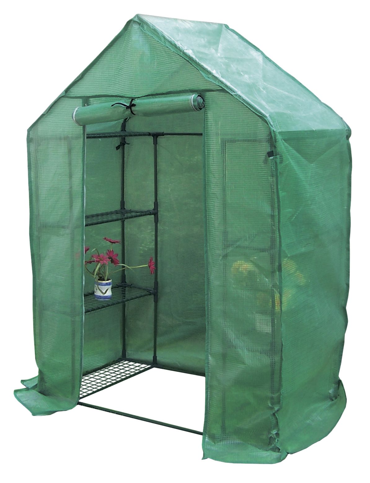 Invernadero con estructura de acero plastificado y funda de polietileno - 143 x 73 x 195 cm. - 4 bandejas | B2076