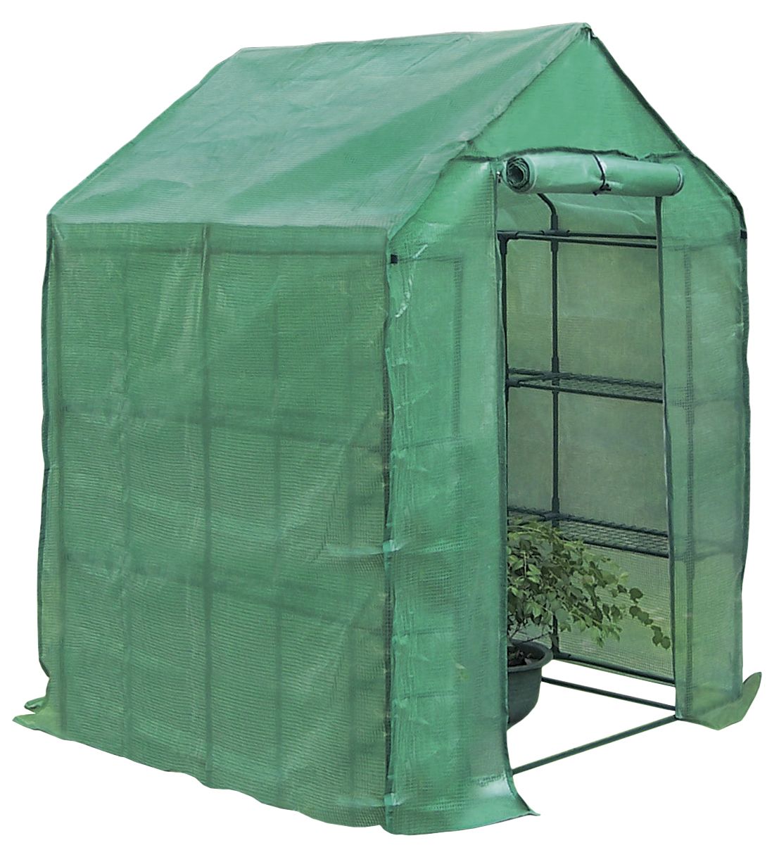 Invernadero con estructura de acero plastificado y funda de polietileno - 143 x 143 x 195 cm. - 6 bandejas | B2077
