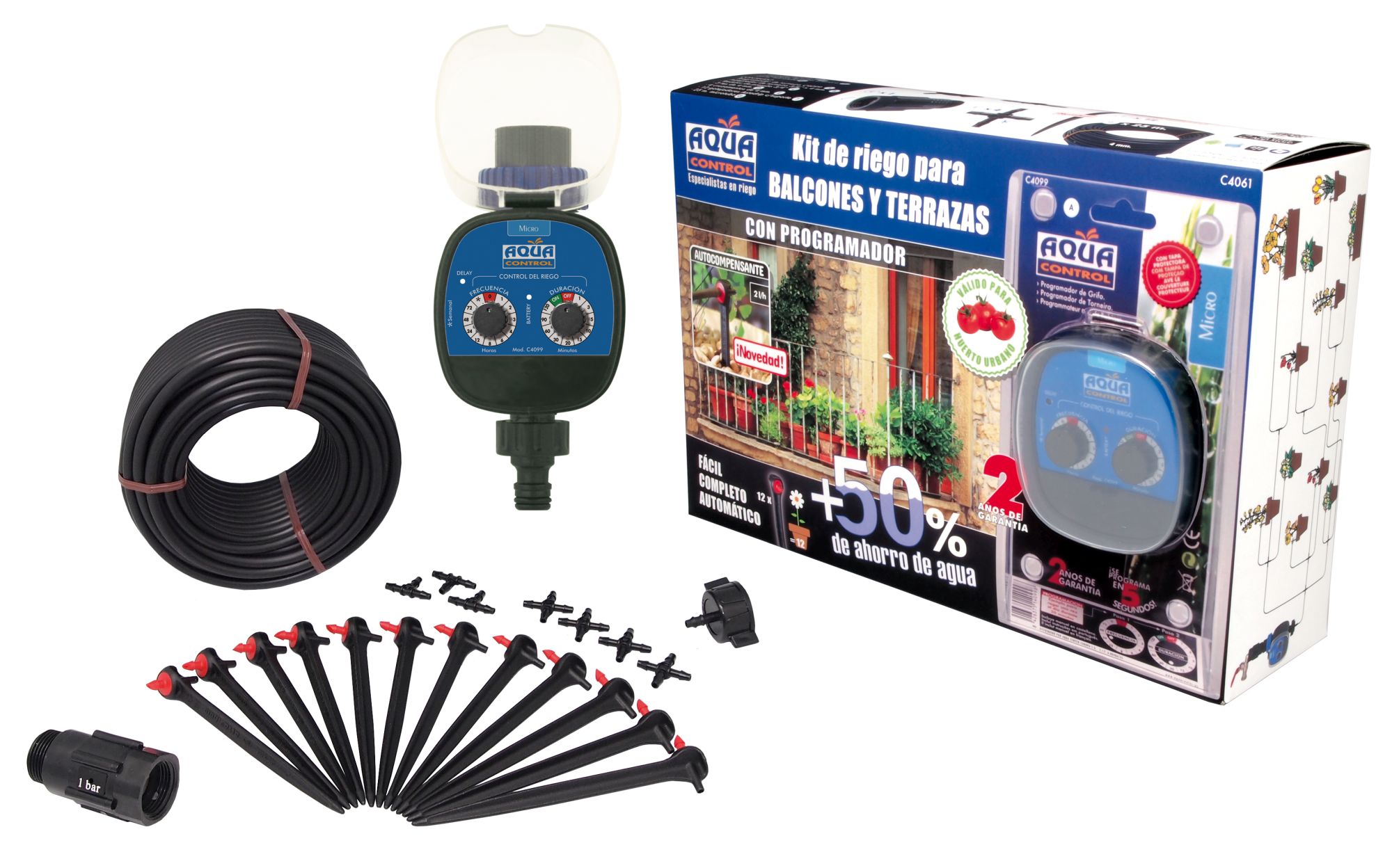 Kit de riego Gota a Gota para Balcones - 12 plantas