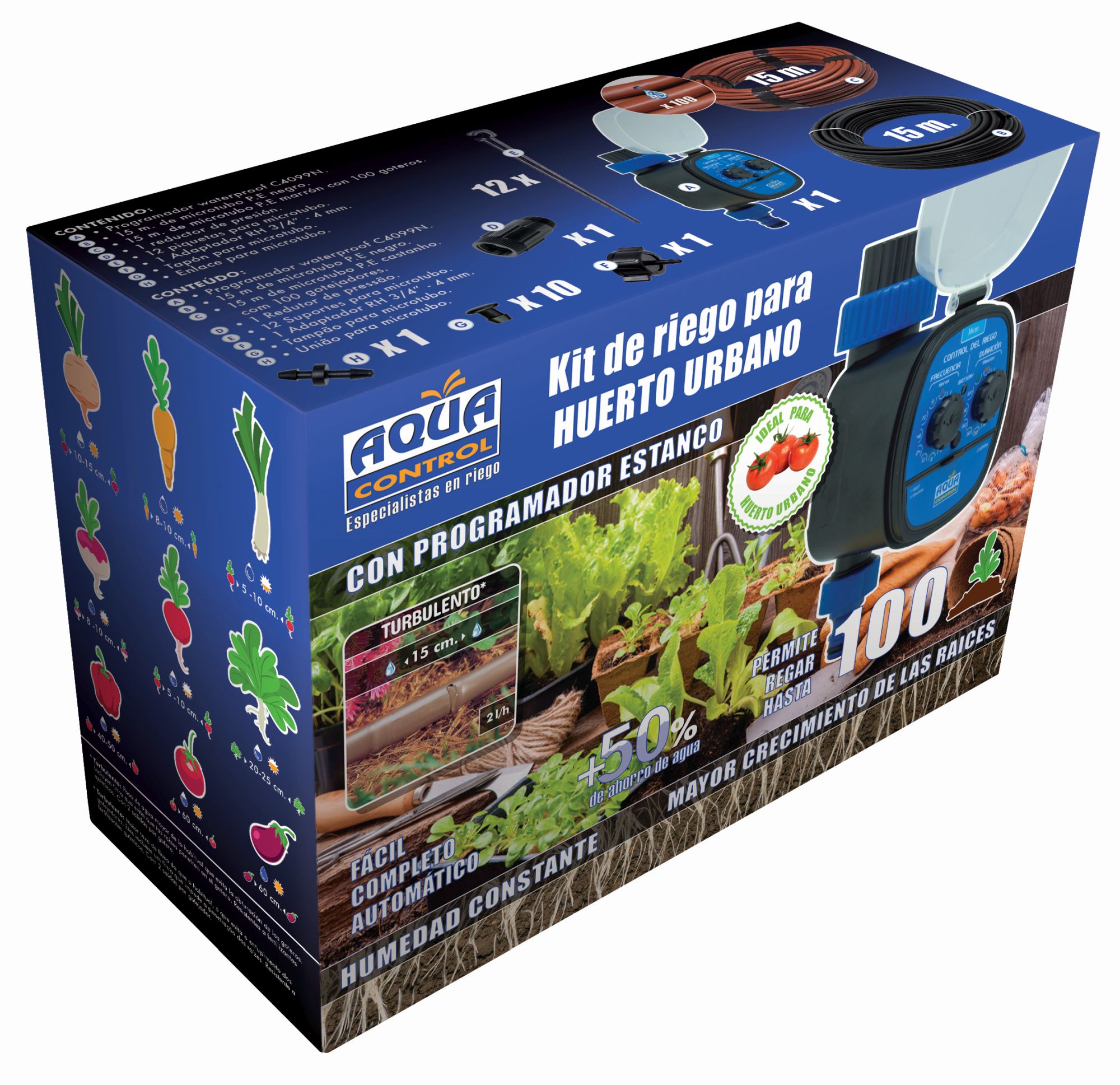 Kit de riego Gota a Gota para Huerto Urbano - 100 plantas