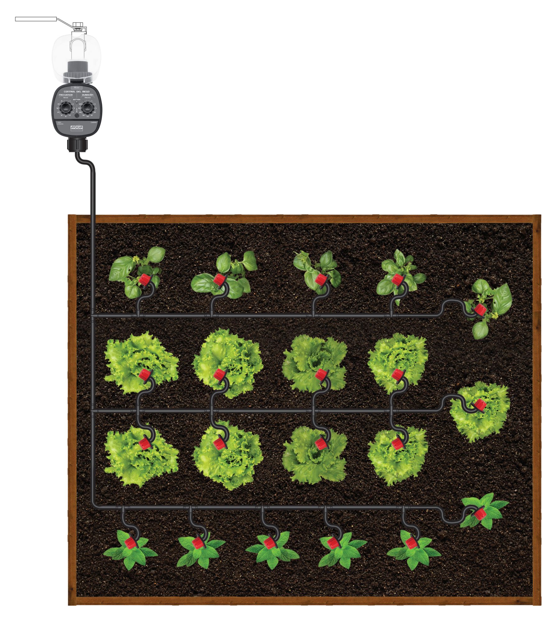KIT DE RIEGO POR GOTEO 4 MM. 30 GOTEROS CON ESTACA + ACCESORIOS
