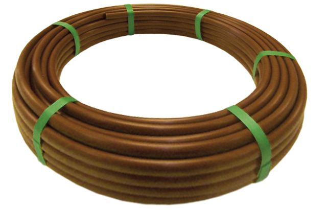 Tubería PLANA Ø 16 mm. de polietileno color marrón - 25 m. - c/goteros cada 35 cm. | C4386