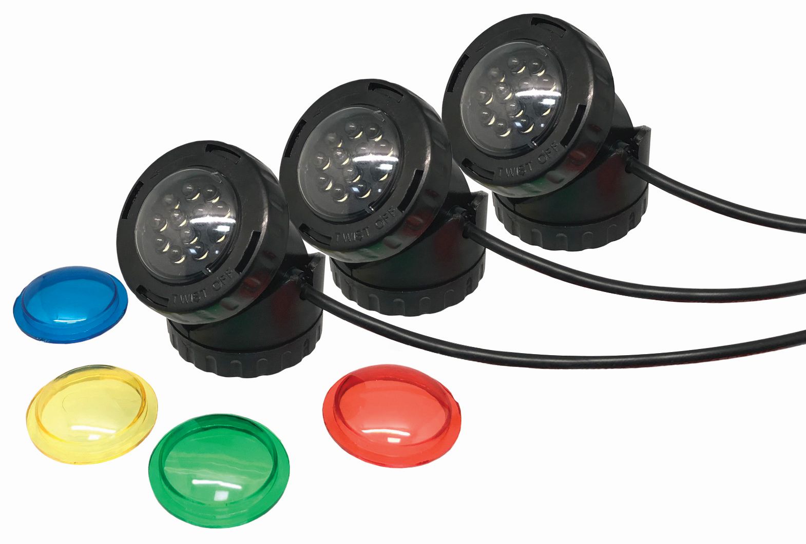 Foco LED sumergible para estanque - modelo PL1LED-3 12 LED - 3 focos